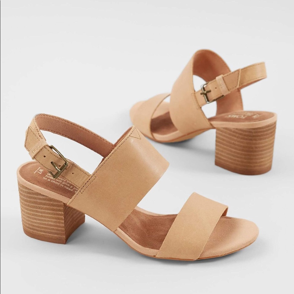 Toms Poppy Block Heel in Honey